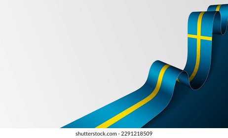 Sweden ribbon flag background. Element of impact for the use you want to make of it.