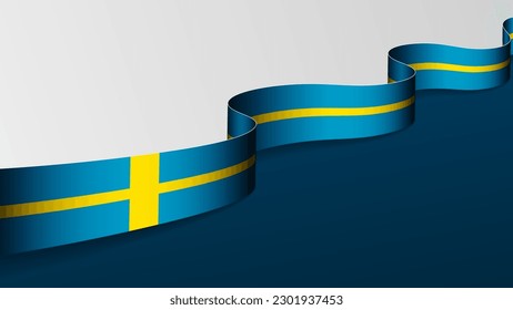 Sweden ribbon flag background. Element of impact for the use you want to make of it.