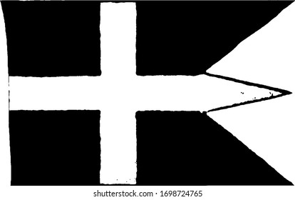 Sweden, Royal Navy Flag, 1910, Vintage Illustration