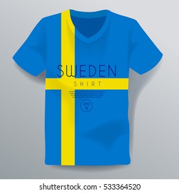 Sweden Shirt : National Shirt Template : Vector Illustration