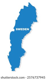 Sweden simple flat vector illustration map