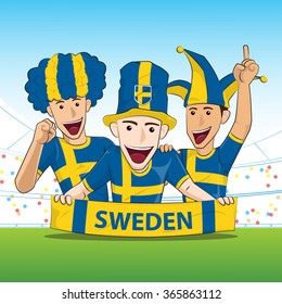 Sweden Sport Fans Vector