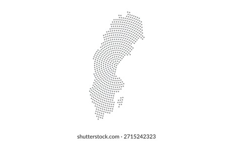Sweden Stylized halftone dot map with concentric circular pattern