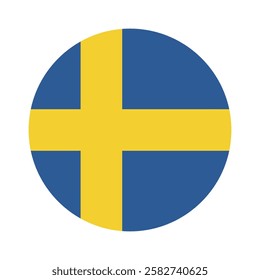 Sweden Swedish 
Circular Waving Circle Flag Icon Symbol Nation Country World