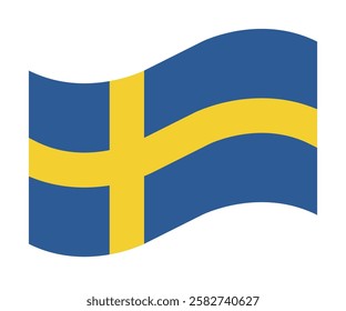 Sweden Swedish 
Circular Waving Circle Flag Icon Symbol Nation Country World