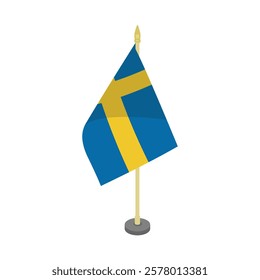 sweden table flag pole vector design illustration