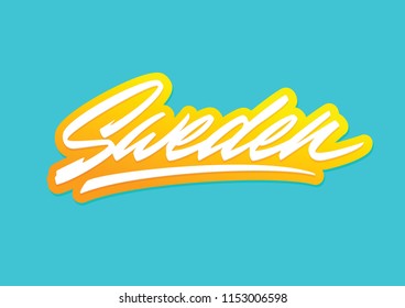 Sweden vector brush lettering