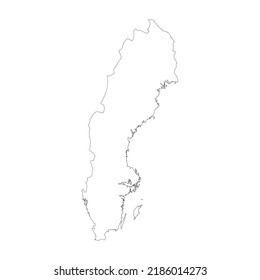 Sweden vector country map outline