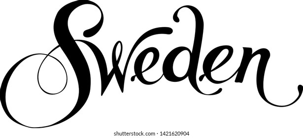 "Sweden"" vector version of my own calligraphy