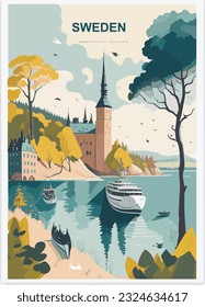 Schweden Vintage-Plakatdesign-Konzept