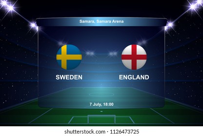  Sweden vs England football scoreboard broadcast graphic soccer template