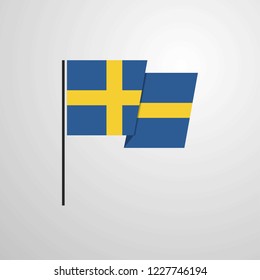 Sweden waving Flag design vector