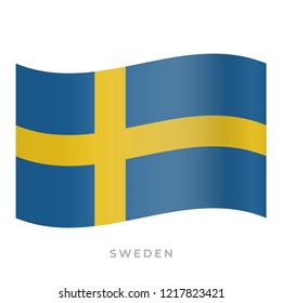 Sweden waving flag vector icon. National symbol of Sweden. Vector illustration isolated on white.