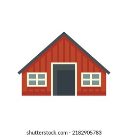 Sweden wood house icon. Flat illustration of sweden wood house vector icon isolated on white background