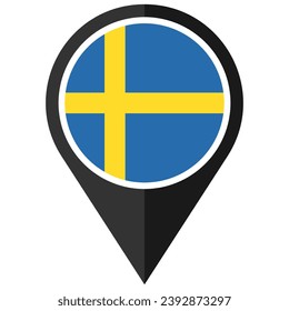 sweden in the world flag location point icon pack
