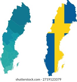 Schwedens Farben, Vektorkartendesign