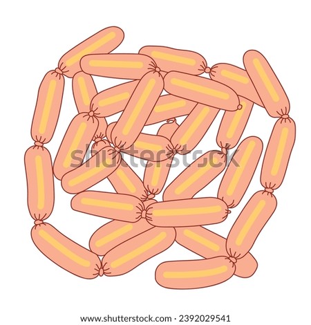 Swedish Christmas food, prince sausage - hand drawn vector illustration. 