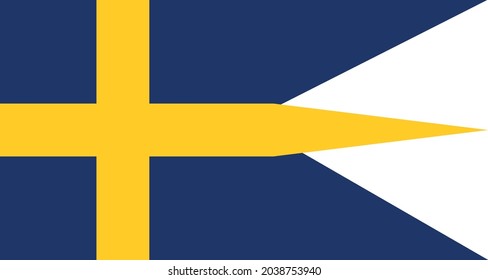 Swedish Empire Flag Emblem Graphic Element Illustration Template Design