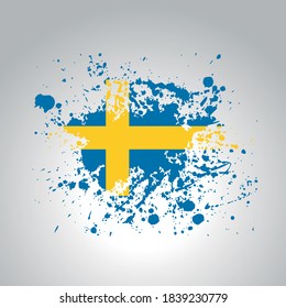 Swedish flag in artistic version in vector