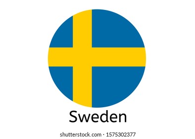 Swedish flag icon, Sweden country flag vector illustration