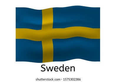 Swedish flag icon, Sweden country flag vector illustration