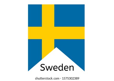 Swedish flag icon, Sweden country flag vector illustration