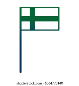 Swedish flag in pole