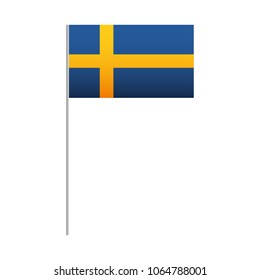 Swedish flag in pole