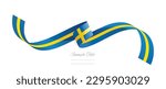 Swedish flag ribbon vector illustration. Sweden flag ribbon on abstract isolated on white color background