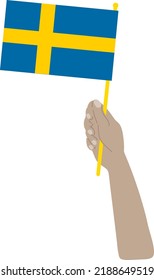 Swedish Flag vector hand drawn flag, Swedish krona vector hand drawn 