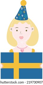 Swedish Flag vector hand drawn flag, Swedish vector hand drawn 