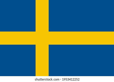 Icono vectorial de bandera sueca. La bandera de Suecia.
