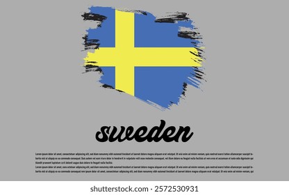 Swedish flag vector illustration in flat style.