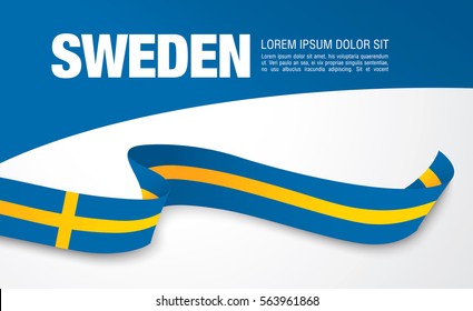 Swedish flag vector illustration layout design