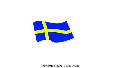 Swedish Flag waving