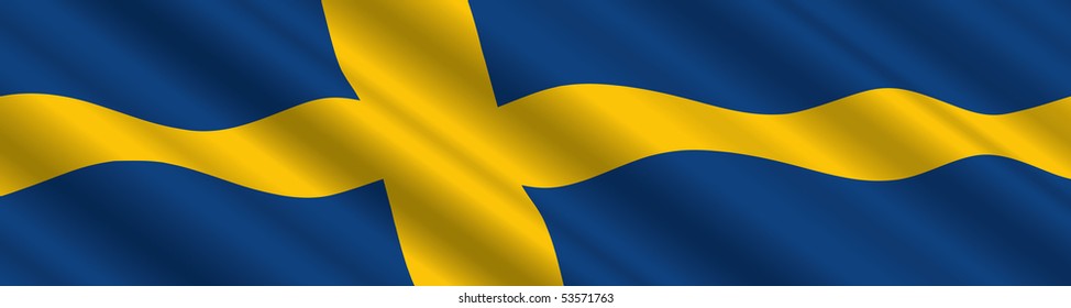 Swedish Flag in the Wind