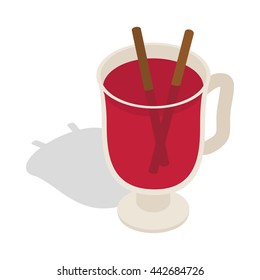 Swedish glogg icon in isometric 3d style on a white background