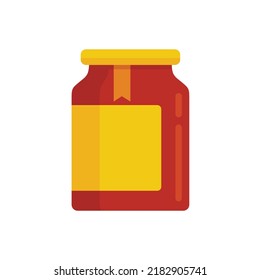 Swedish jam jar icon. Flat illustration of swedish jam jar vector icon isolated on white background