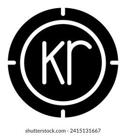 Swedish krona icon vector graphic illustration for web, UI and Apps mobile design isolated on white background