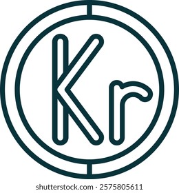 Swedish Krona Symbol Element For Design Graphic