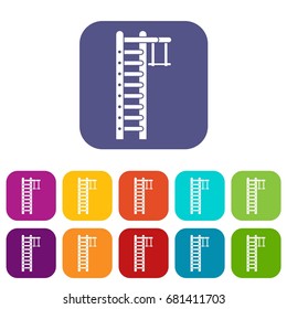 Swedish ladder icons set vector illustration in flat style in colors red, blue, green, and other