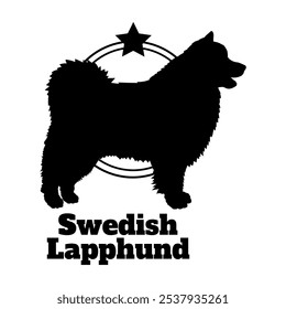 Swedish Lapphund dog silhouette,  dog, dog breeds, logo, vector, silhouette, logo design, animal, illustration, icon, sign, design, black,  symbol, pet