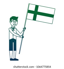 Swedish man with flag