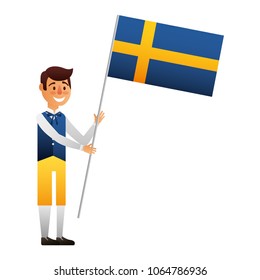 Swedish man with flag