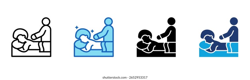 Ícone de massagem sueco Ilustração de vetor de vários estilos