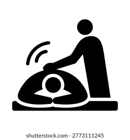Swedish Massage Icon - Solid Black Glyph Icons For Spa and Esthetics