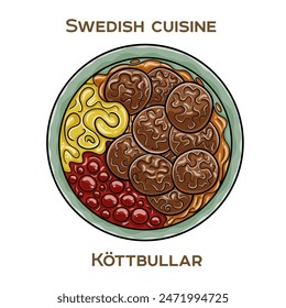 Köttbullar. Swedish meatballs made with a blend of ground beef and pork, seasoned with nutmeg and allspice, and often served with creamy gravy, lingonberry jam, and mashed potatoes.