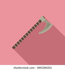 Icono de hacha medieval sueco. Ilustración plana del icono del vector del hacha medieval edulcorado para el diseño web