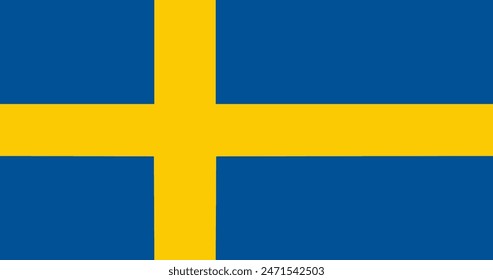 the Swedish national flag of Sweden, Europe