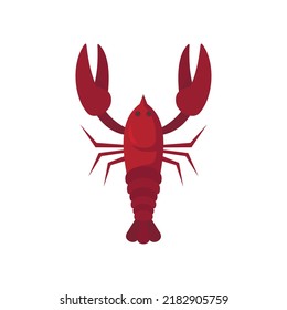 Swedish red crayfish icon. Flat illustration of swedish red crayfish vector icon isolated on white background